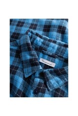 Knowledge Cotton Blue Square Flannel Shirt