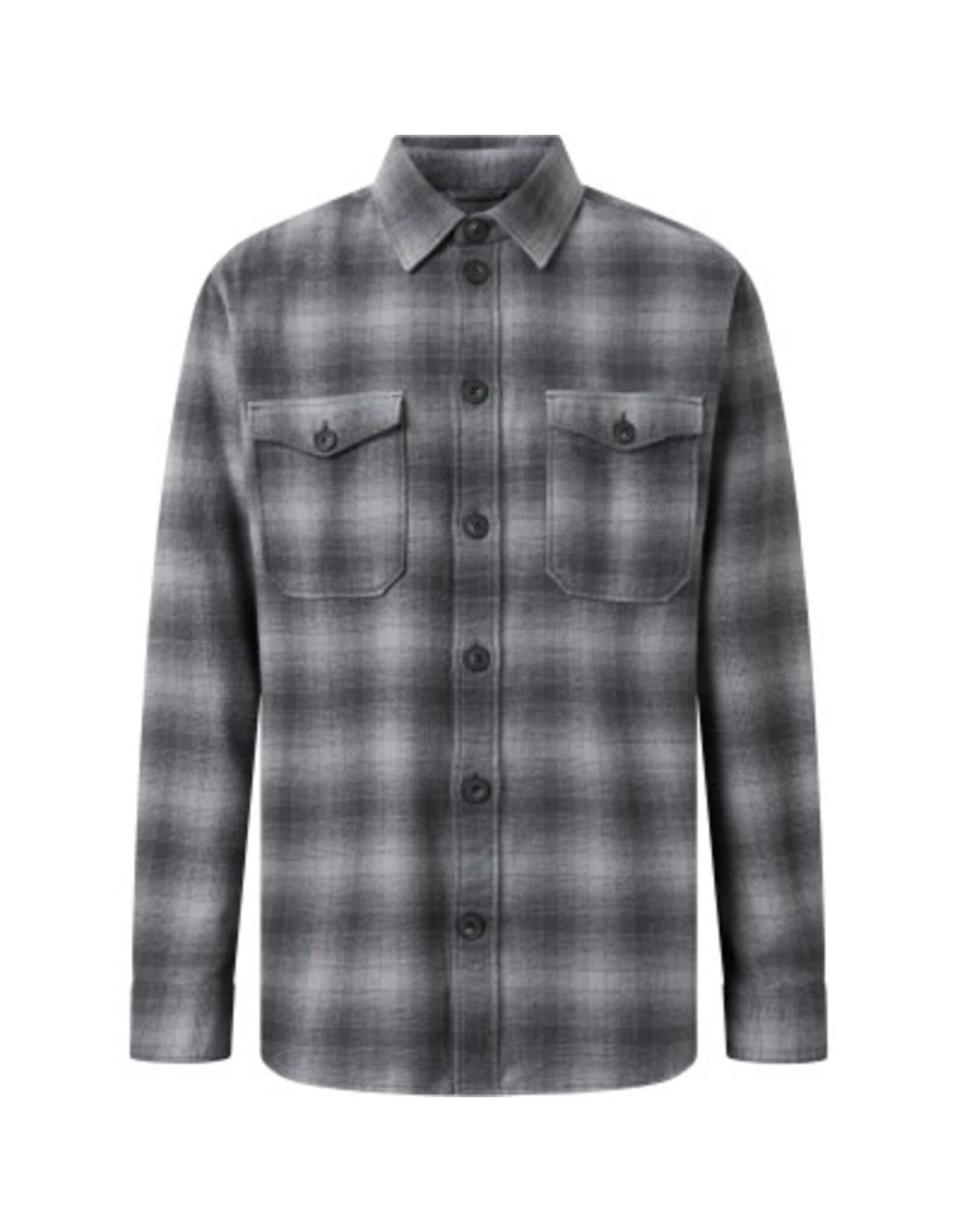 Knowledge Cotton Grey Check Flannel Shirt