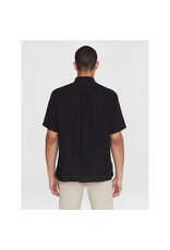 Knowledge Cotton Linen S/Sl Black Shirt