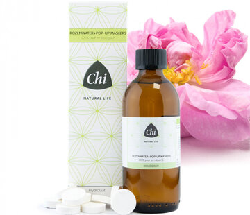 Chi Chi Rozenwater + Pop-up maskers, Hydrolaat biologisch 150 ml