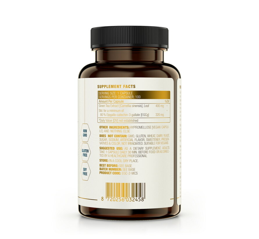 MCS Formulas EGCG 80%, 400 mg 100 capsules