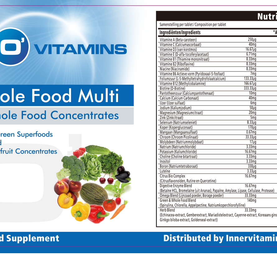 2 stuks Raw Whole Food Multi Plantovitamins