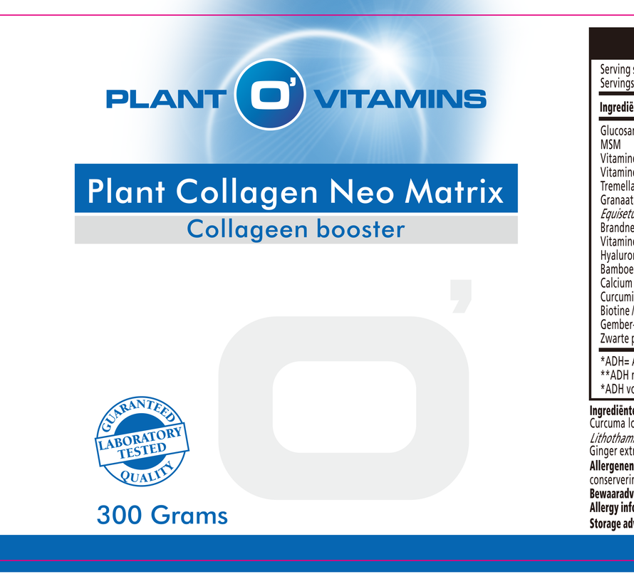 Collageen Support Formule Plantovitamins 300 gram