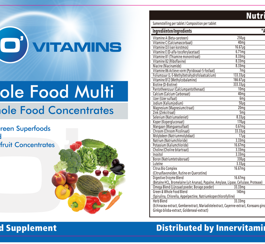 Raw Whole Food Multi 90 tabletten Plantovitamins