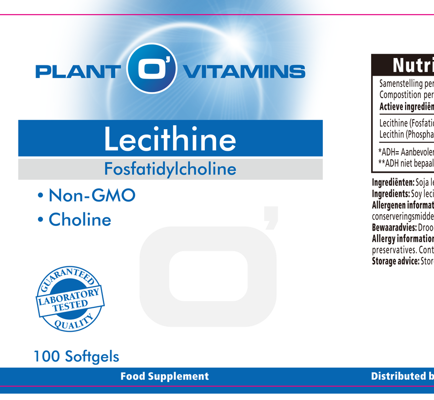 Lecithine (Phosphatidylcholine) Plantovitamins 100 softgels