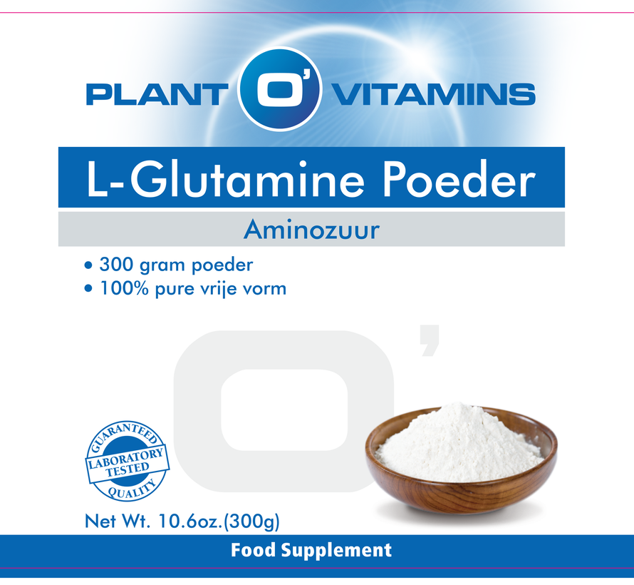 Plant O’Vitamins L-Glutamine Poeder 300 gram