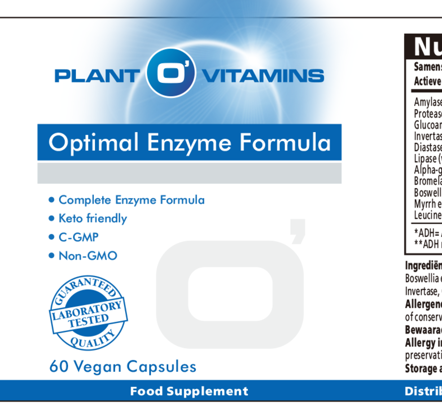 Plant O'Vitamins Optimal Enzyme Formula 60 capsules