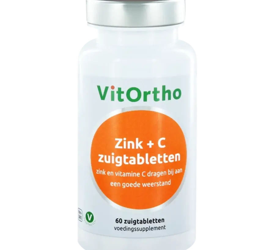 Vitortho Zink + C zuigtabletten 60 zuigtabletten