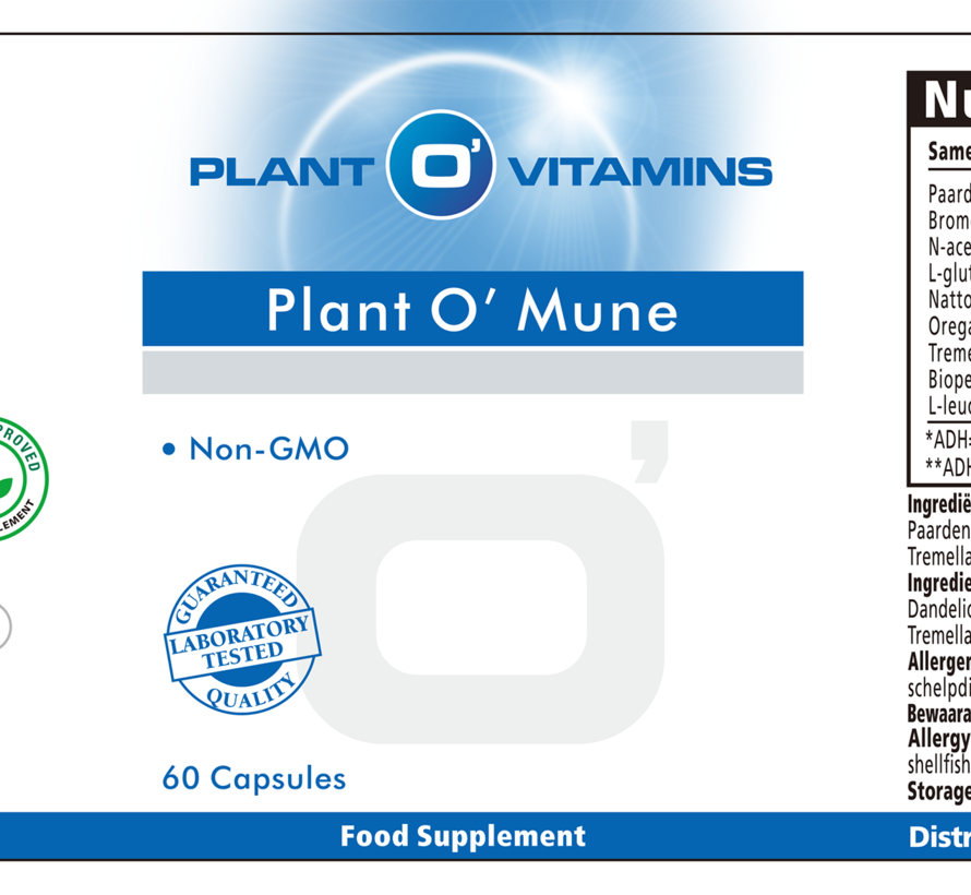 NIEUW!! Plant O'Mune Plantovitamins 60 capsules