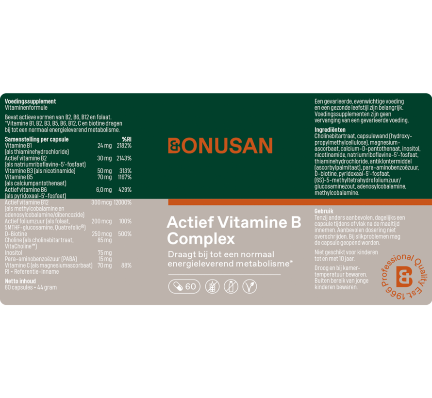 Bonusan Actief Vitamine B Complex 60 capsules