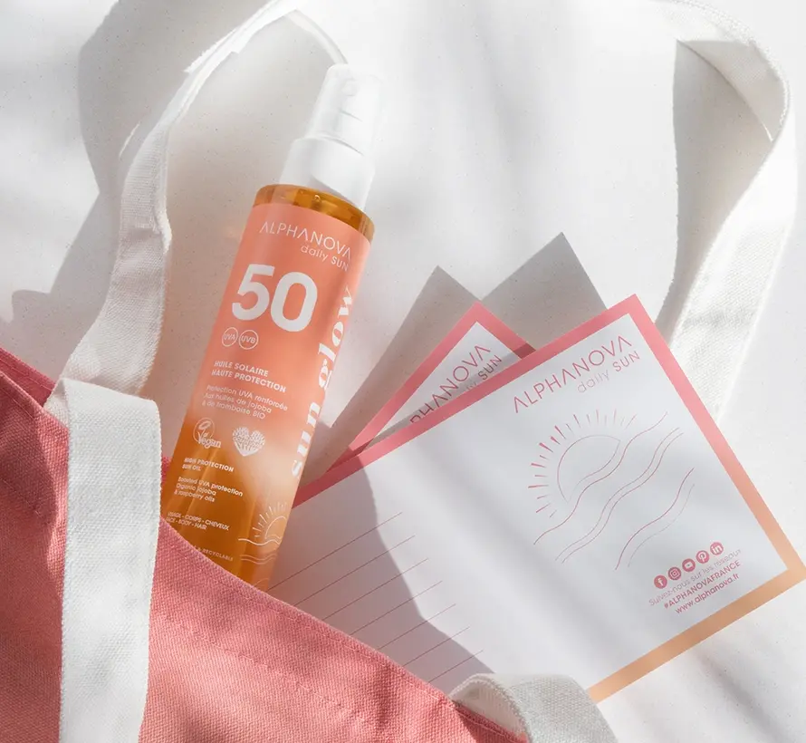 Alphanova SUN Beschermende Zonneolie SPF50 Sun Glow 125 ml