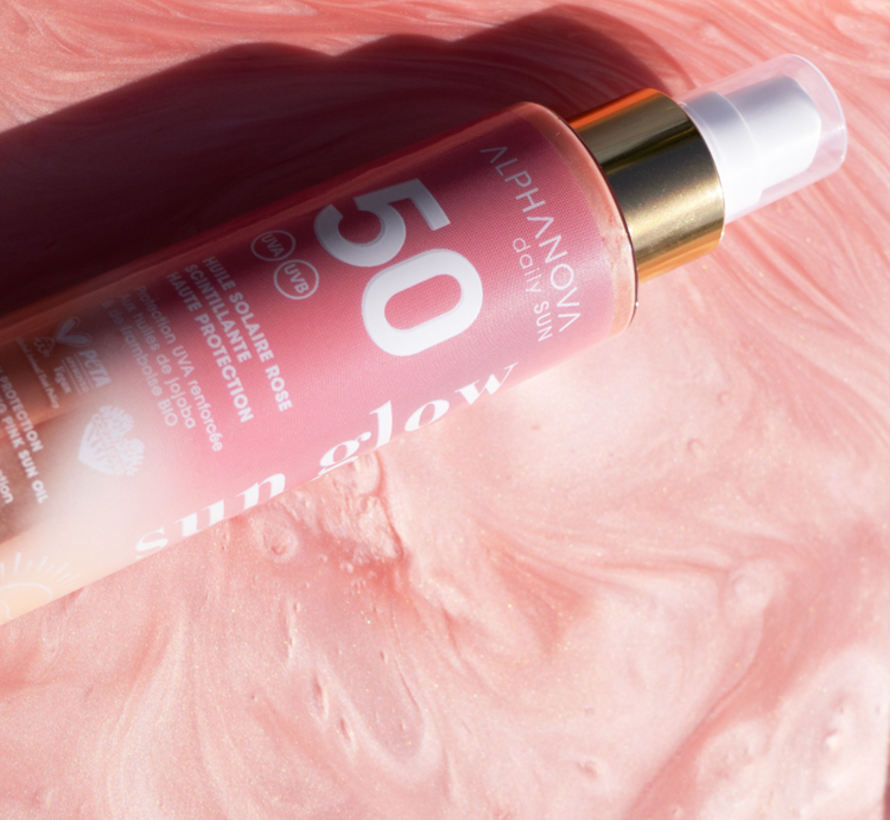 Alphanova Glitter pink sun oil bio SPF50 125 ml