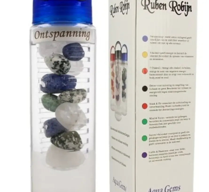 Ruben Robijn Ontspanning (Anti-stress) Aqua Gems drinkfles