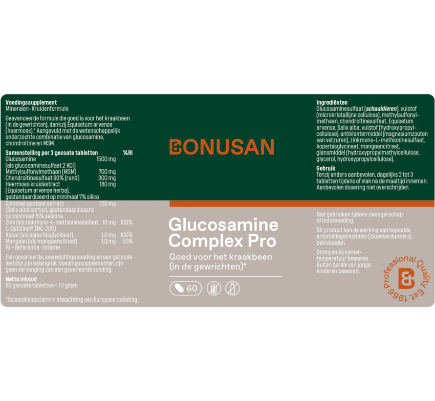 Bonusan Glucosamine Complex Pro 60/180 tabletten