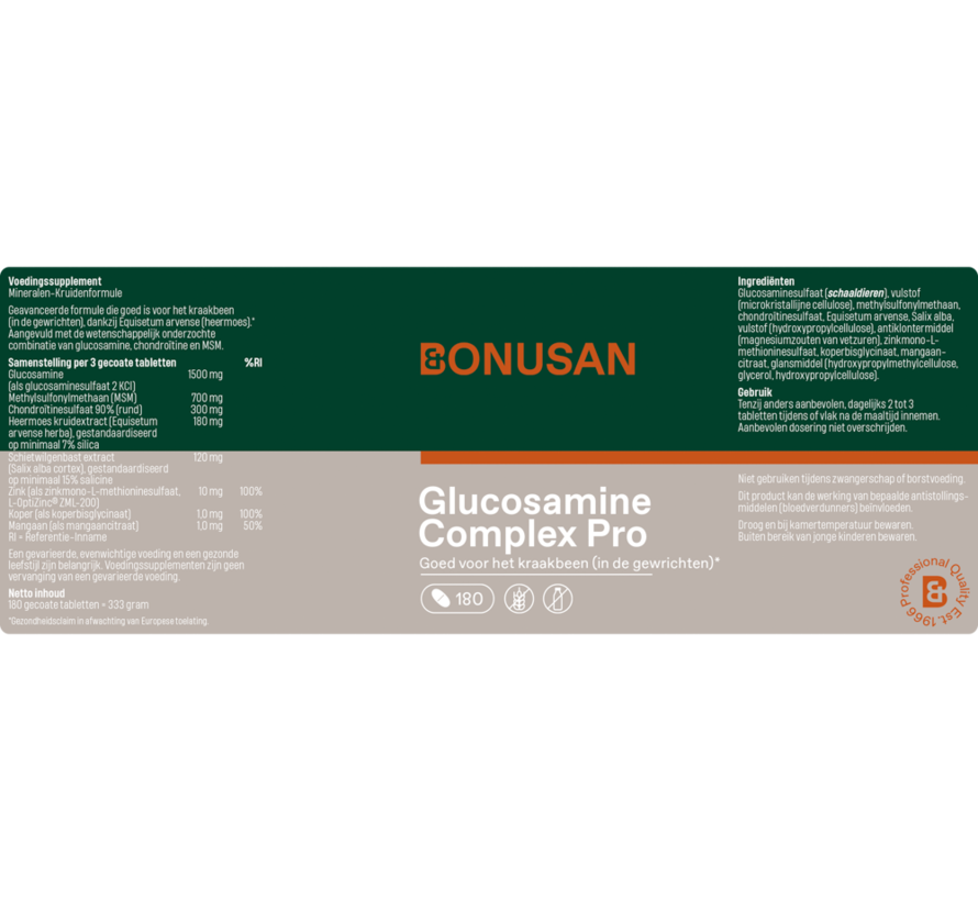 Bonusan Glucosamine Complex Pro 60/180 tabletten