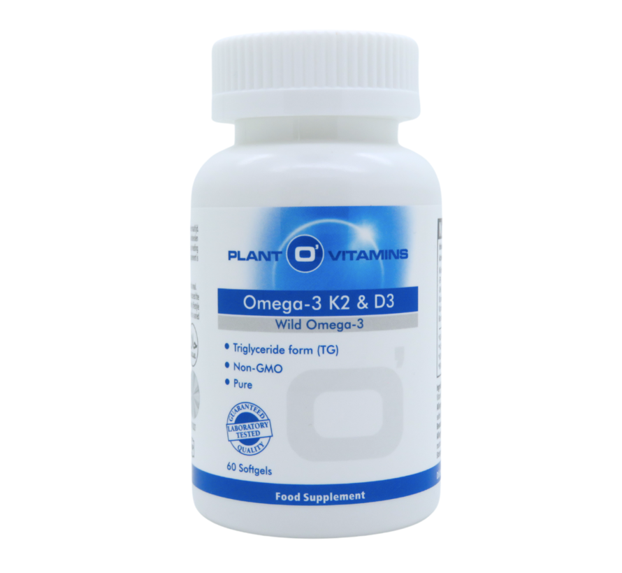 Plant O'Vitamins Omega-3 K2 & D3 60 softgels