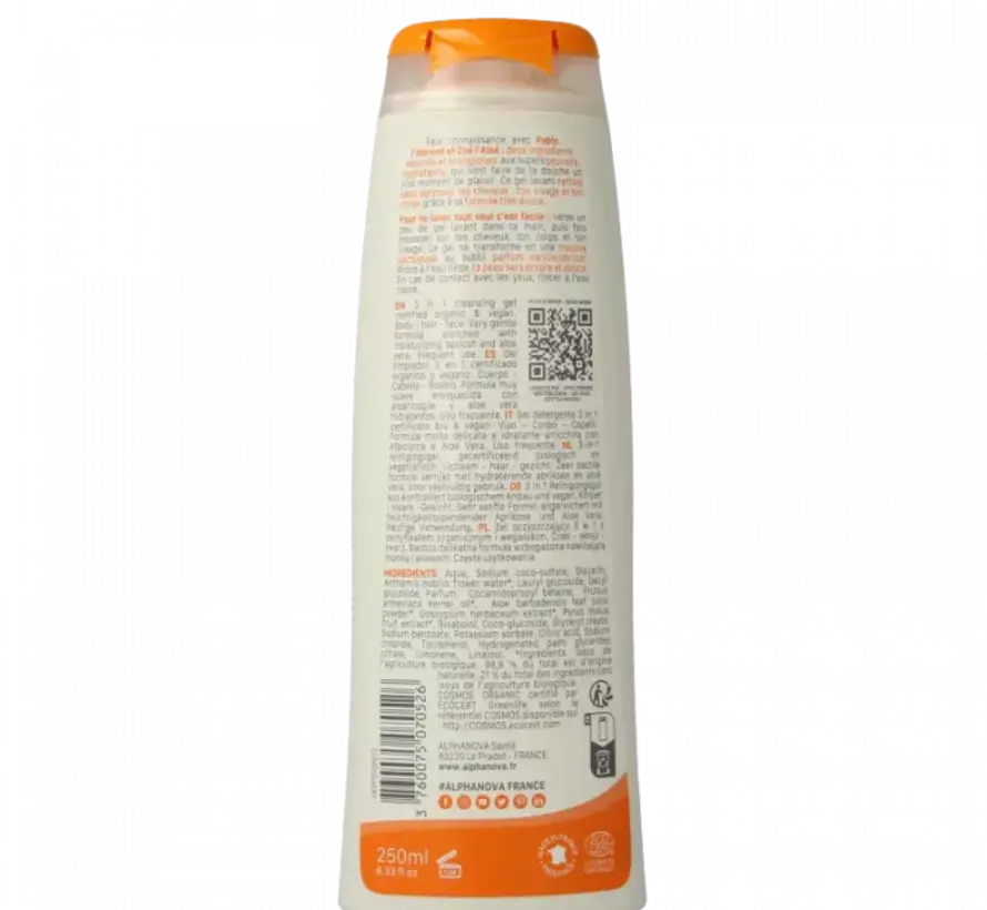 Alphanova Kids Bio Douchegel Abrikoos 250 ml
