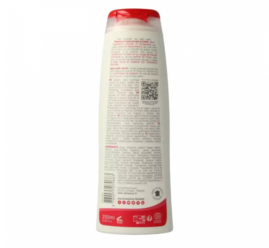 Alphanova Kids Bio Bubbelbad Aardbei 250 ml
