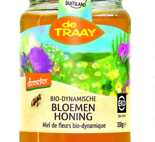 De Traay De Traay Bio-dynamische Bloemen honing 350 gram