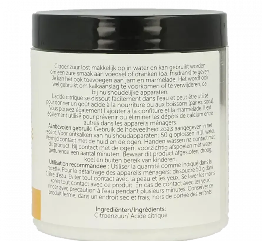 Jacob Hooy Citroenzuur pot 200 gr / 1000 gr