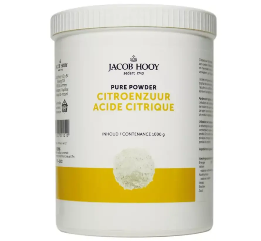 Jacob Hooy Citroenzuur pot 200 gr / 1000 gr