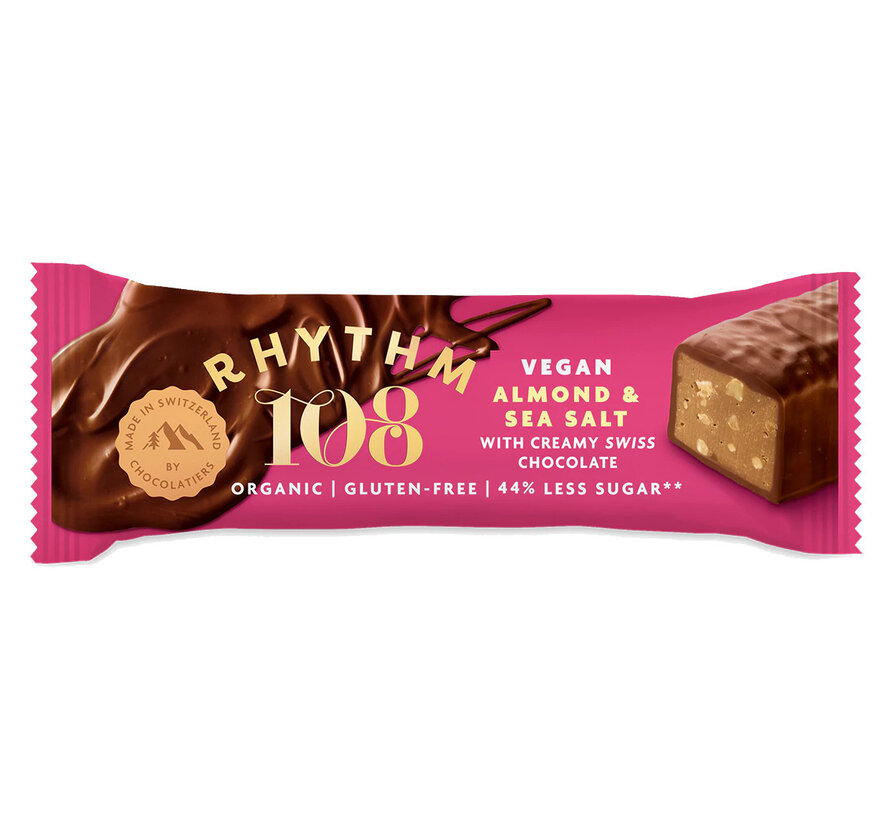 Rhythm 108 Vegan chocoladebar almond & sea salt  33 gram