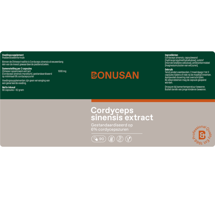 Bonusan Cordyceps sinensis mycelium 90 capsules