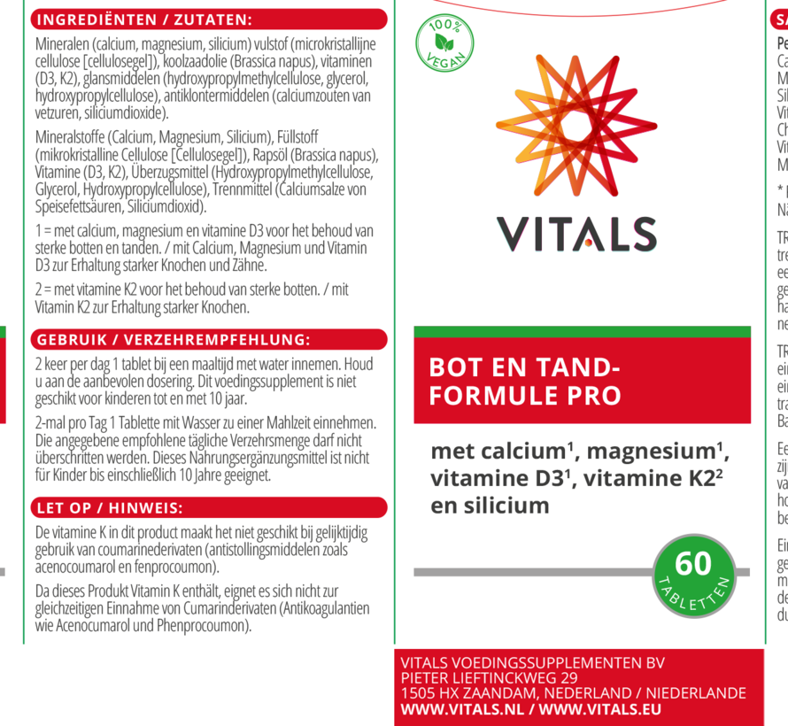 Vitals Bot en Tandformule Pro 60 tabletten
