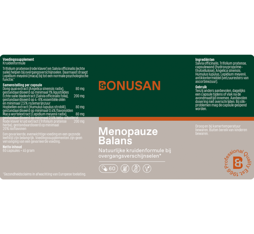 Bonusan Menopauze Balans 60 capsules
