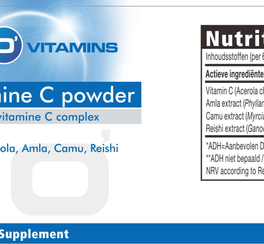 Raw Vitamine C powder Plantovitamins 200 gram