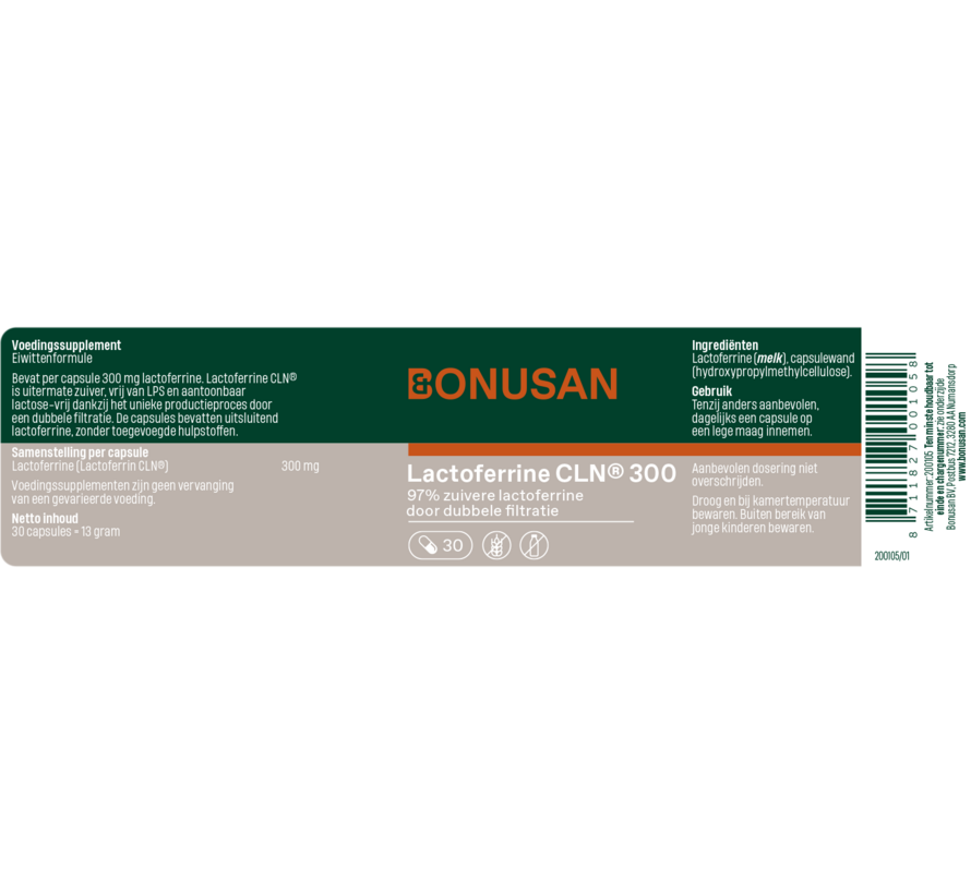 Bonusan Lactoferrine 300 mg 60 capsules