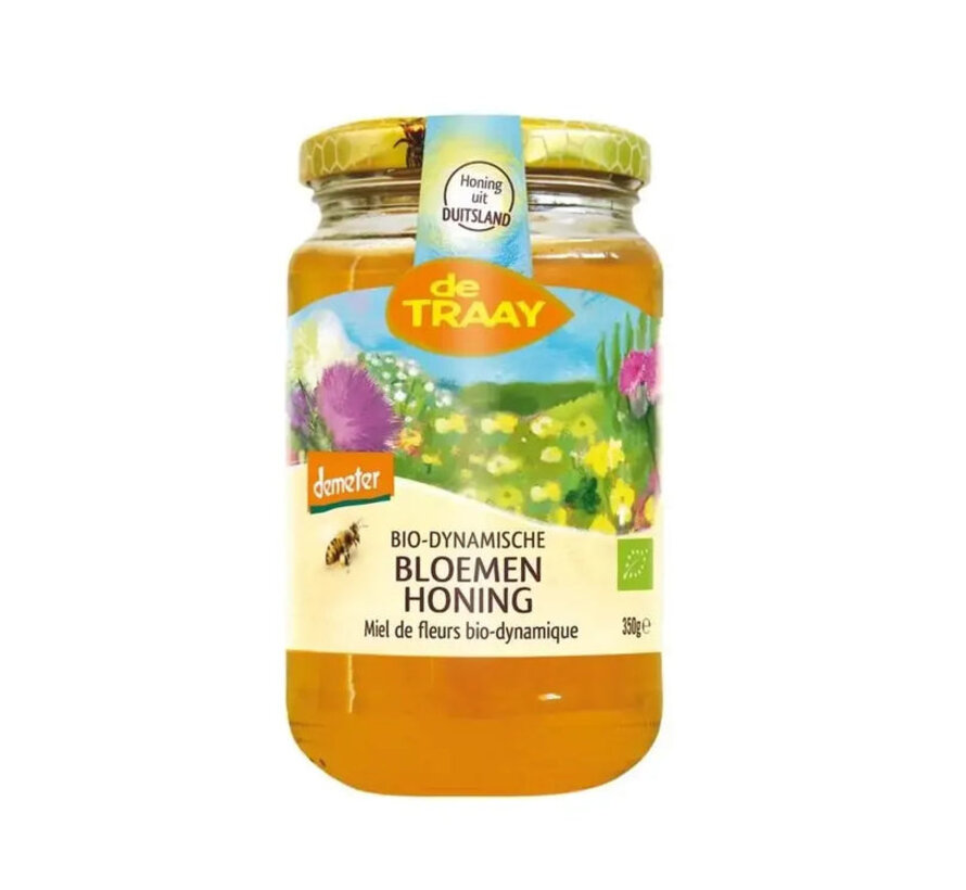 De Traay Bio-dynamische Bloemen honing 350 gram