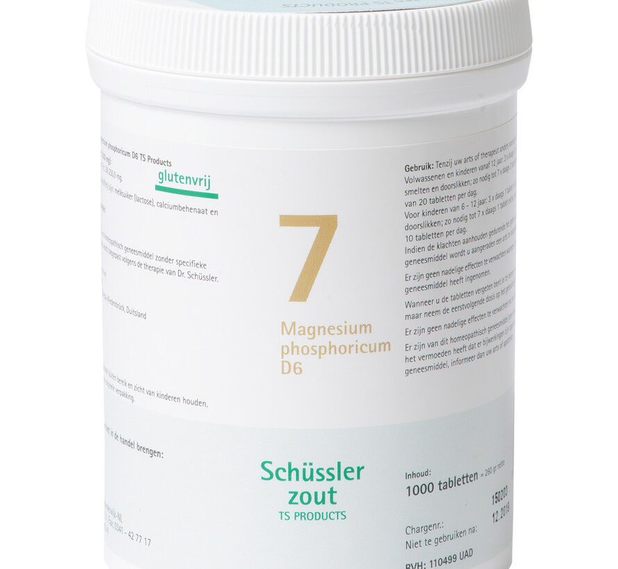 Schüssler zout nr. 7 Magnesium phosphoricum D6 1000 tabletten