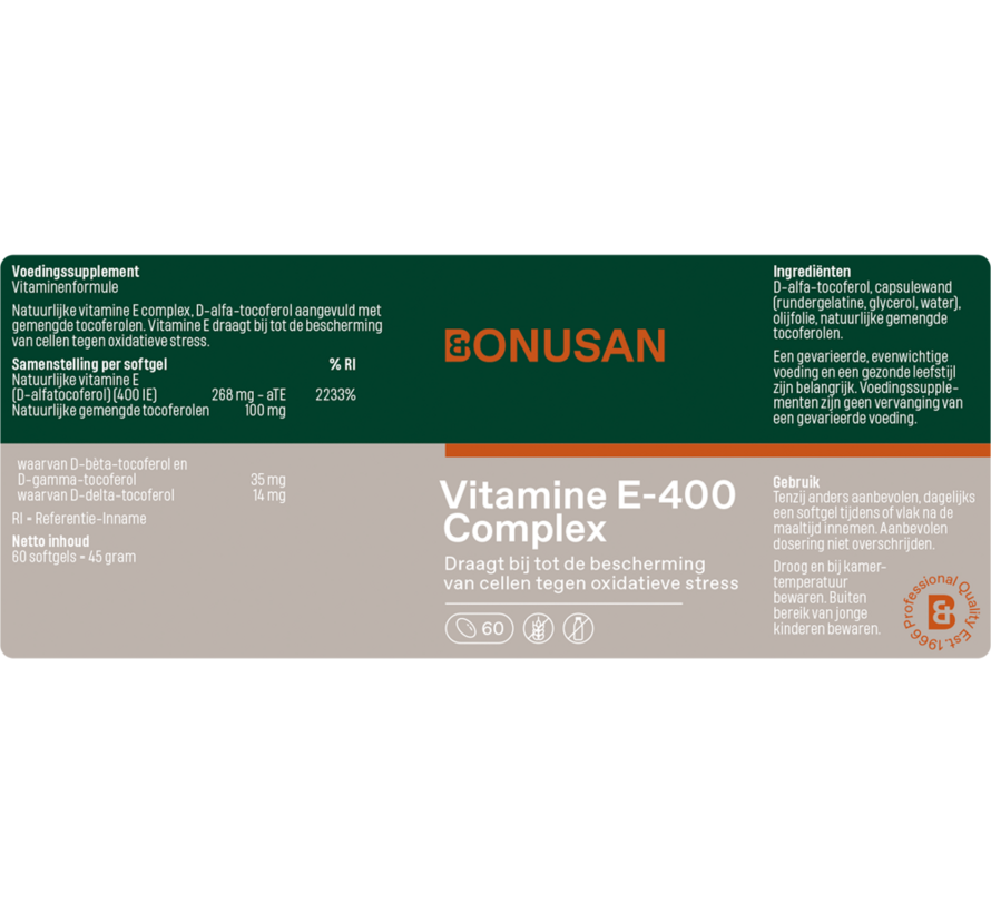 Bonusan Vitamine E-400 complex 60 softgels