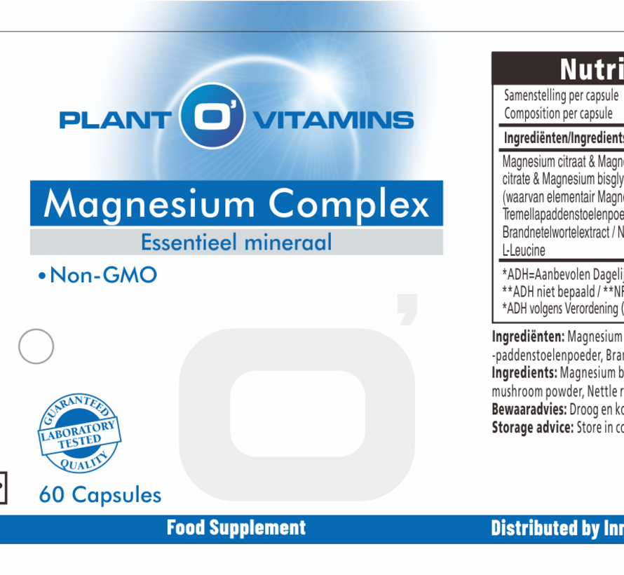 Plant O'Vitamins Magnesium Complex 60 capsules