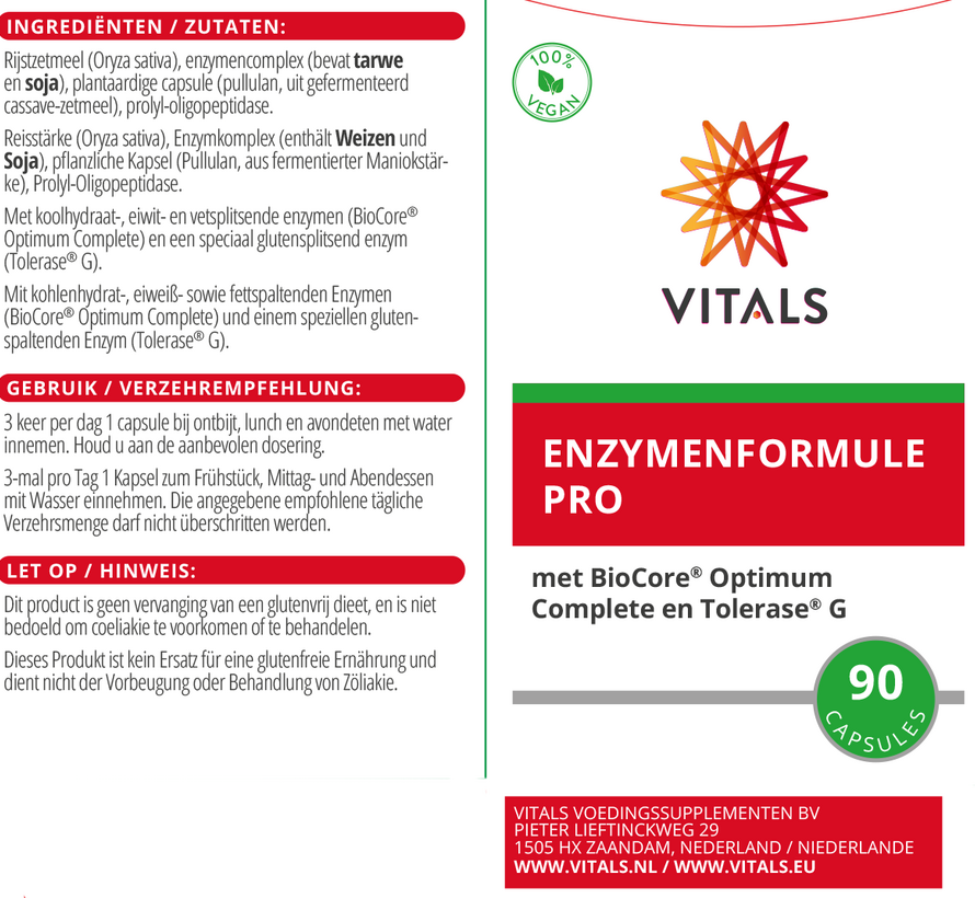 Vitals Enzymenformule Pro 90 capsules