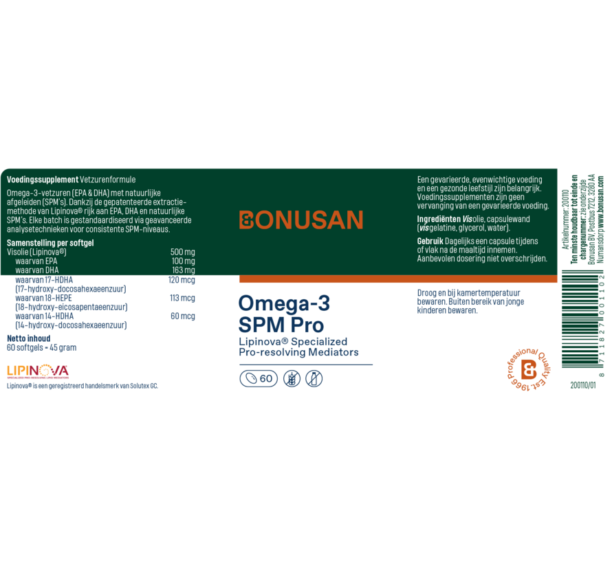 Bonusan Omega-3 SPM Pro 60 softgels