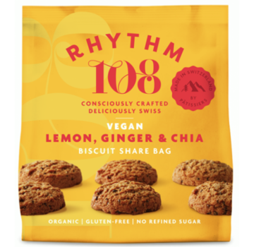 Rhythm 108 Rhythm 108  Lemon, ginger & chia biscuits 135 gram