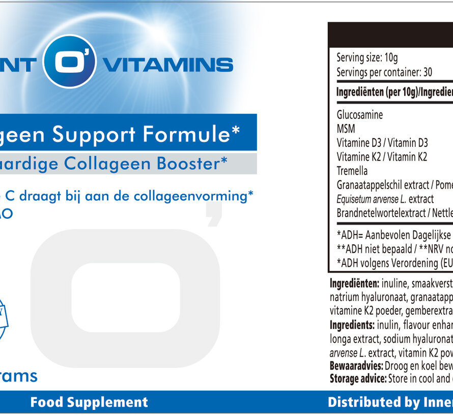 Collageen Support Formule Plantovitamins 300 gram (Plant Collagen Neo Matrix)