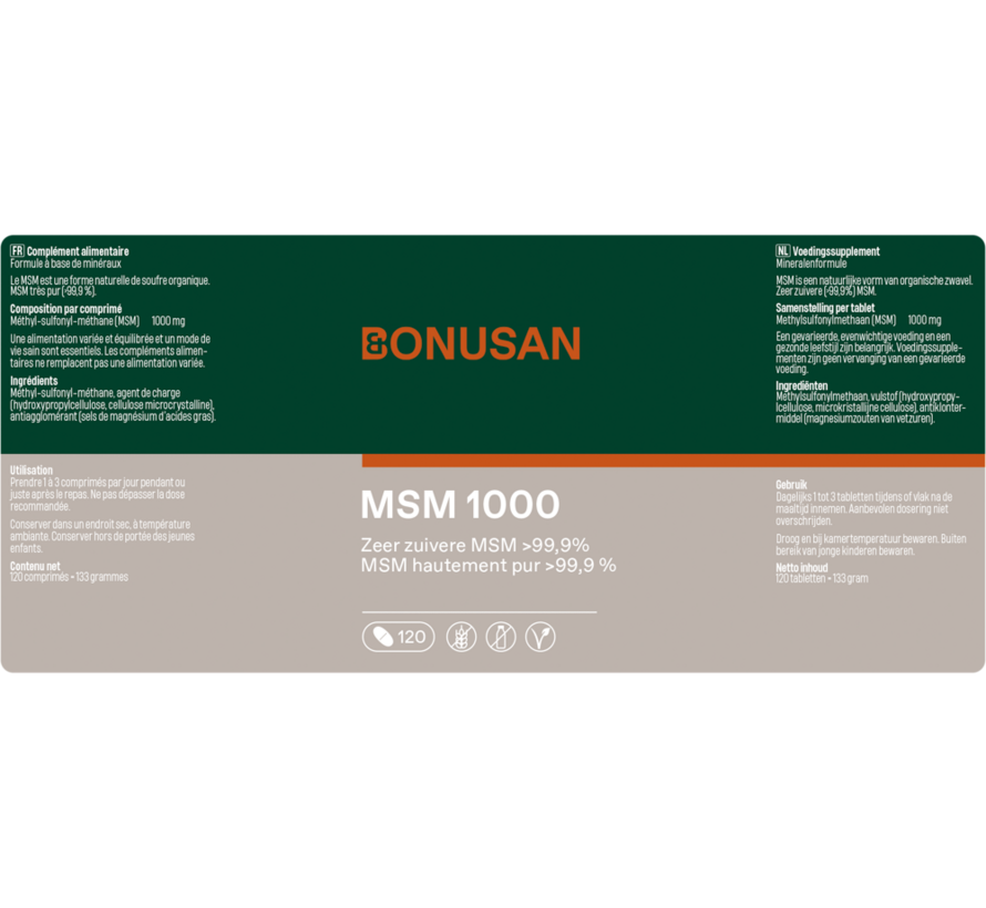 Bonusan MSM 1000 mg 120 tabletten