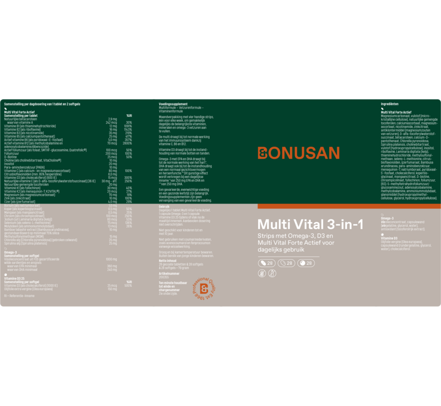 Bonusan Multi Vital 3-in-1 28 stuks