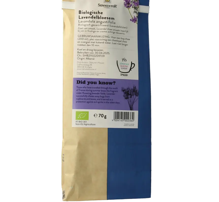 Sonnentor Lavendelbloesem thee bio los 70 gram
