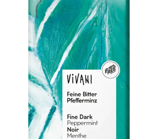 Vivani Vivani Chocolade puur met pepermunt bio 100gr