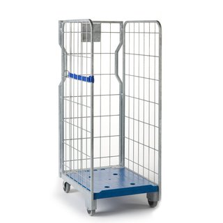 Rolcontainer 3-heks nestbaar + spanband, 800x640x1600 mm