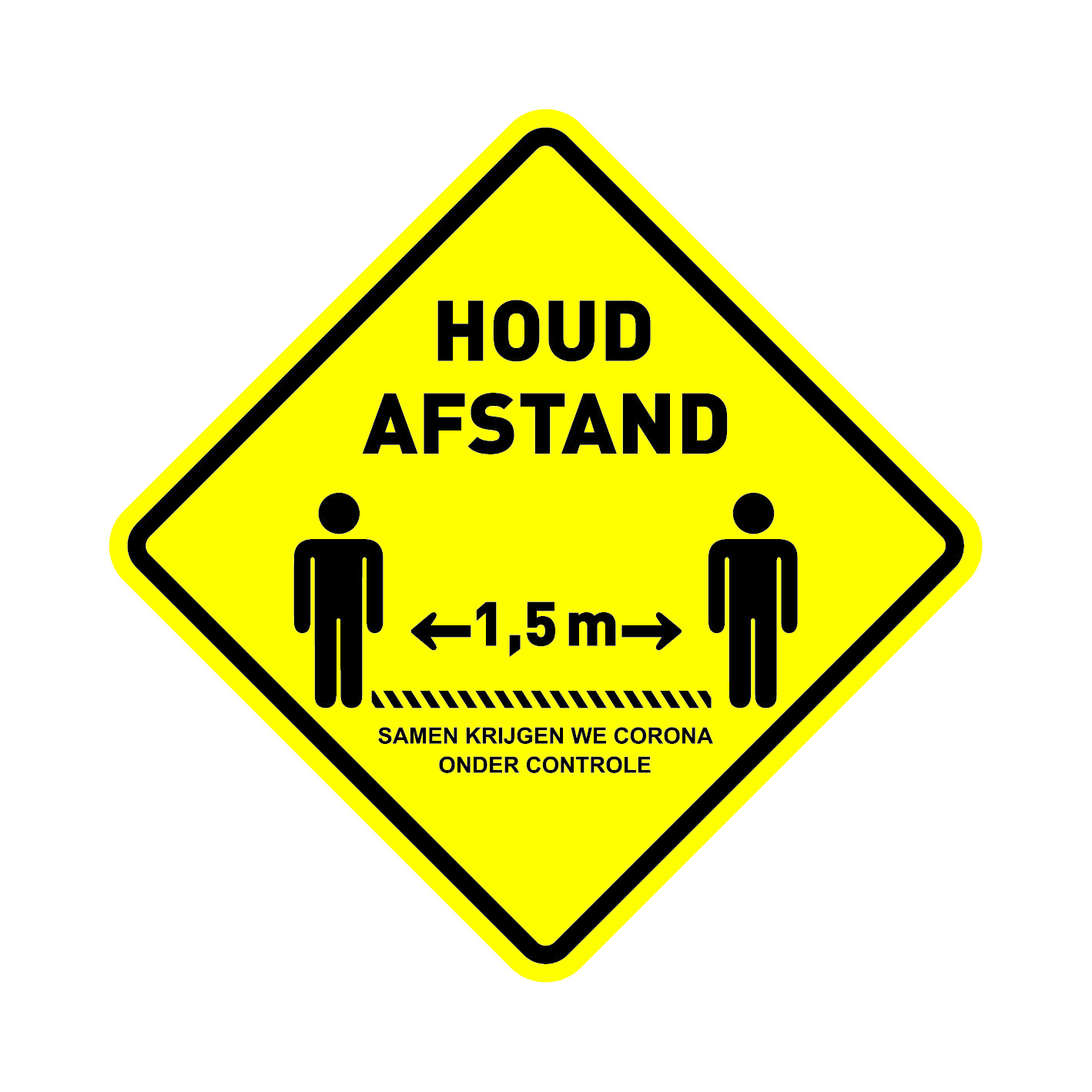 Sticker Houd Afstand 500x500mm Ruit Logistiekonline Nl