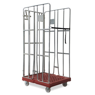 Rolcontainer 3-heks klemhekken + spanband, 810x680x1680 mm