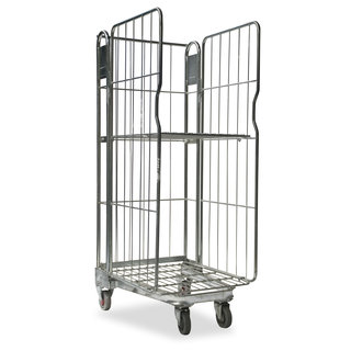 Rolcontainer 3-heks nestbaar + spanband, 820x640x1740 mm - gebruikt