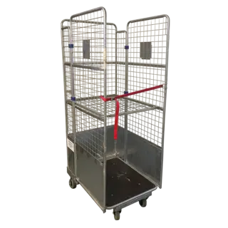 Rolcontainer 3-heks nestbaar met spanband, 870x635x1860 mm - gebruikt