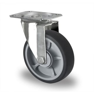 Zwenkwiel PP/TPR Ø 125 mm - met kogellager, 160 kg