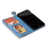 GranC wallet hoes lichtblauw met drukknopen voor de iPhone SE (2022 / 2020) / 8 / 7 / 6(s)